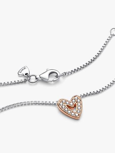 Funkelnde Freehand-Herz-Halskette – Sterlingsilber, 14 Karat Roségold-Beschichtung Funkelnde Freehand-Herz-Halskette – Sterlingsilber, 14 Karat Roségold-Beschichtung