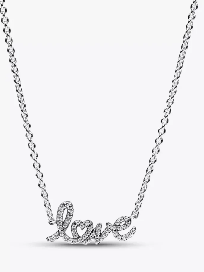 Funkelnde Halskette „Handwritten Love“ aus Sterlingsilber