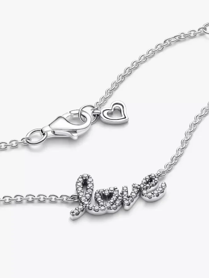 Funkelnde Halskette „Handwritten Love“ aus Sterlingsilber