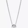 Funkelnde Halskette mit rundem Halo-Anhänger aus Sterlingsilber Funkelnde Halskette mit rundem Halo-Anhänger aus Sterlingsilber