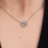 Funkelnde Infinity-Herz-Halskette aus Sterlingsilber