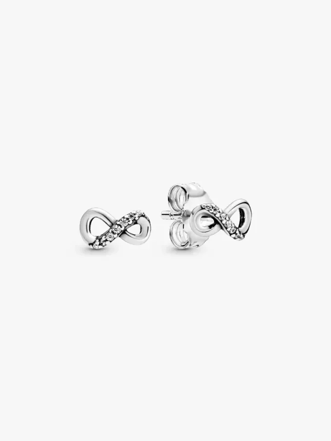 Funkelnde Infinity-Ohrringe aus Sterlingsilber Funkelnde Infinity-Ohrringe aus Sterlingsilber