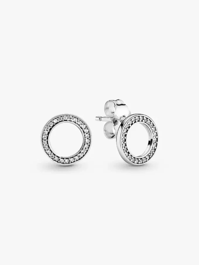Funkelnde Kreis-Ohrringe aus Sterlingsilber Funkelnde Kreis-Ohrringe aus Sterlingsilber