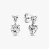 Funkelnde Ohrringe mit doppeltem Herz aus Sterlingsilber Funkelnde Ohrringe mit doppeltem Herz aus Sterlingsilber