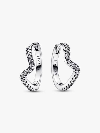 Funkelnde Wave-Ohrringe – Sterlingsilber Funkelnde Wave-Ohrringe – Sterlingsilber