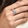 Funkelnder asymmetrischer Herbarium-Cluster-Ring – Sterlingsilber