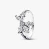 Funkelnder asymmetrischer Herbarium-Cluster-Ring – Sterlingsilber