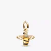 Funkelnder Bienen-Dangle Charm, 14-karätig vergoldet Funkelnder Bienen-Dangle Charm, 14-karätig vergoldet