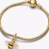 Funkelnder Bienen-Dangle Charm, 14-karätig vergoldet Funkelnder Bienen-Dangle Charm, 14-karätig vergoldet