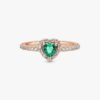 Funkelnder blauer Ring mit erhabenem Herz – 14 Karat Roségold-Beschichtung Funkelnder blauer Ring mit erhabenem Herz – 14 Karat Roségold-Beschichtung