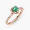 Funkelnder blauer Ring mit erhabenem Herz – 14 Karat Roségold-Beschichtung Funkelnder blauer Ring mit erhabenem Herz – 14 Karat Roségold-Beschichtung
