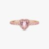 Funkelnder blauer Ring mit erhabenem Herz – 14 Karat Roségold-Beschichtung Funkelnder blauer Ring mit erhabenem Herz – 14 Karat Roségold-Beschichtung