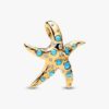 Funkelnder blauer Seestern-Dangle Charm – 14-karätige Vergoldung