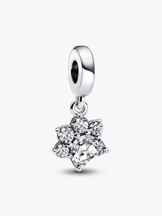 Funkelnder Dangle Charm mit Tierpfotenabdruck aus Sterlingsilber