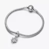 Funkelnder Dangle Charm mit Tierpfotenabdruck aus Sterlingsilber Funkelnder Dangle Charm mit Tierpfotenabdruck aus Sterlingsilber