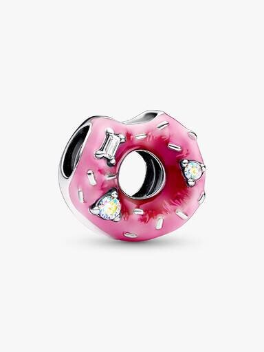 Funkelnder Donut-Charm mit Streuseln – Sterlingsilber Funkelnder Donut-Charm mit Streuseln – Sterlingsilber