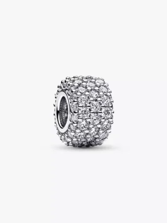 Funkelnder dreireihiger Charm aus Sterlingsilber