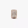Funkelnder dreireihiger Pavé-Charm, 14 Karat Roségold-Beschichtung Funkelnder dreireihiger Pavé-Charm, 14 Karat Roségold-Beschichtung