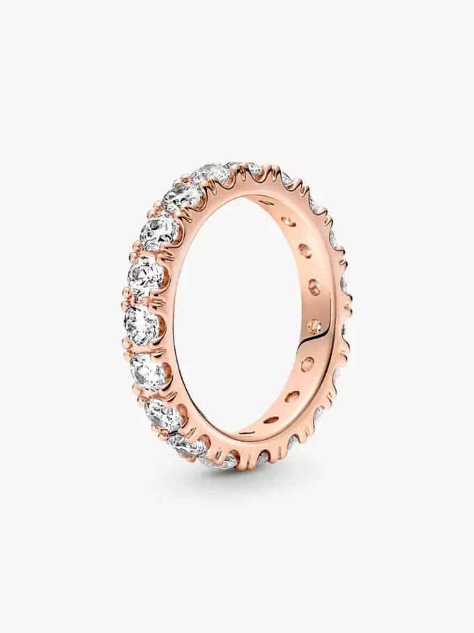 Funkelnder Eternity-Ring mit 14 Karat Roségold-Beschichtung Funkelnder Eternity-Ring mit 14 Karat Roségold-Beschichtung