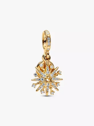 Funkelnder Feuerwerk-Dangle Charm, 14-karätig vergoldet