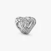 Funkelnder Freehand-Herz-Charm aus Sterlingsilber