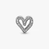Funkelnder Freehand-Herz-Charm aus Sterlingsilber