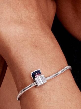 Funkelnder Geschenkbox-Charm – Sterlingsilber