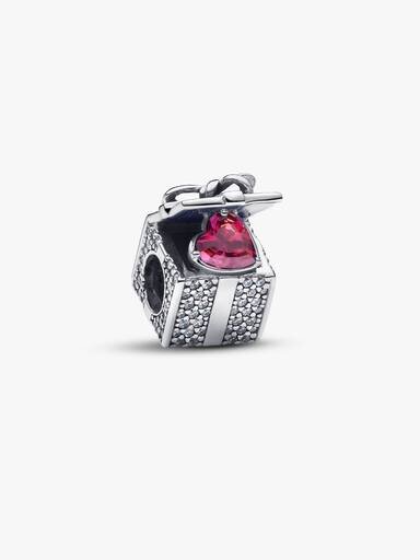 Funkelnder Geschenkbox-Charm – Sterlingsilber Funkelnder Geschenkbox-Charm – Sterlingsilber