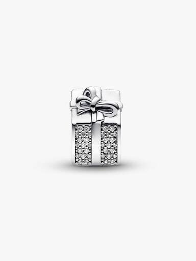 Funkelnder Geschenkbox-Charm – Sterlingsilber Funkelnder Geschenkbox-Charm – Sterlingsilber