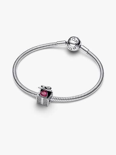 Funkelnder Geschenkbox-Charm – Sterlingsilber Funkelnder Geschenkbox-Charm – Sterlingsilber