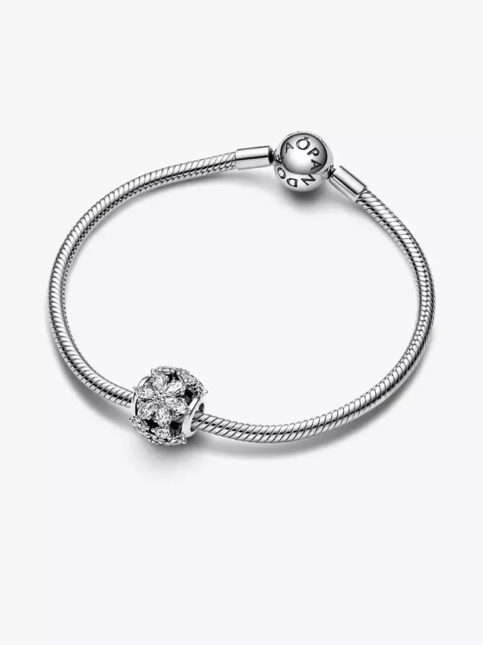 Funkelnder Herbarium-Cluster-Charm, rund, Sterlingsilber Funkelnder Herbarium-Cluster-Charm, rund, Sterlingsilber