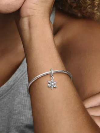 Funkelnder Herbarium-Cluster-Dangle Charm aus Sterlingsilber
