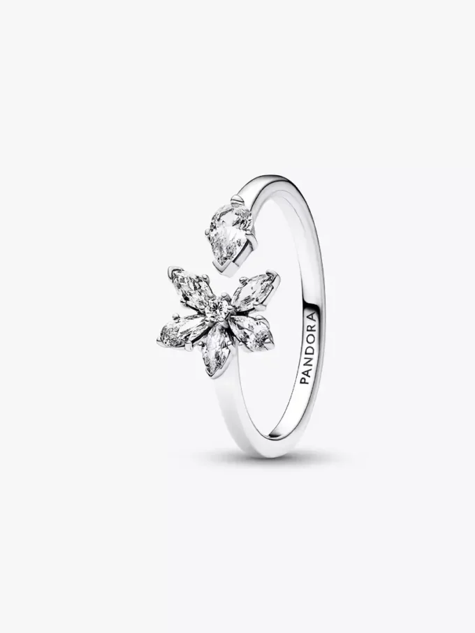 Funkelnder Herbarium-Cluster-Offener Ring aus Sterlingsilber Funkelnder Herbarium-Cluster-Offener Ring aus Sterlingsilber