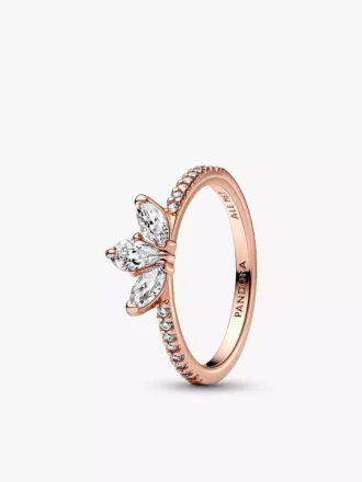 Funkelnder Herbarium-Cluster-Ring, 14 Karat Roségold-Beschichtung