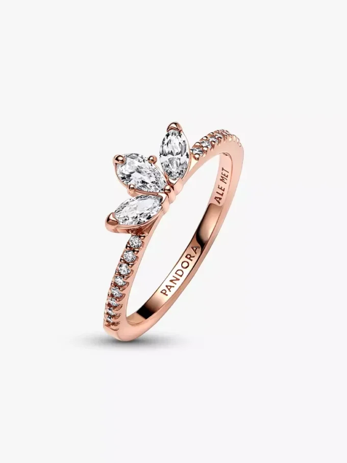 Funkelnder Herbarium-Cluster-Ring, 14 Karat Roségold-Beschichtung Funkelnder Herbarium-Cluster-Ring, 14 Karat Roségold-Beschichtung