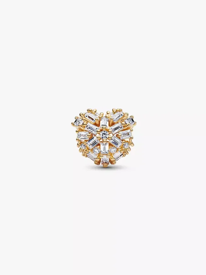 Funkelnder Herz-Charm, 14 Karat vergoldet Funkelnder Herz-Charm, 14 Karat vergoldet