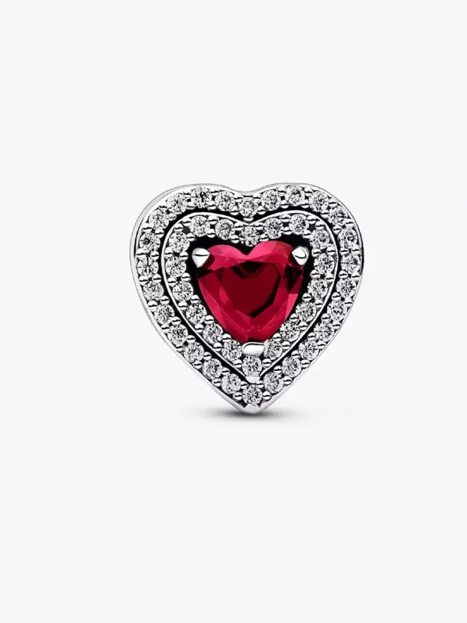Funkelnder Herz-Charm in Stufenoptik aus Sterlingsilber Funkelnder Herz-Charm in Stufenoptik aus Sterlingsilber