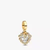 Funkelnder Herz-Dangle Charm aus Sterlingsilber, 14-karätig vergoldet