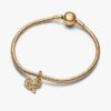 Funkelnder Herz- und Stammbaum-Dangle Charm – 14 Karat Gold