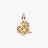Funkelnder Herz- und Stammbaum-Dangle Charm aus 14 Karat Gold Funkelnder Herz- und Stammbaum-Dangle Charm aus 14 Karat Gold
