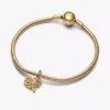 Funkelnder Herz- und Stammbaum-Dangle Charm aus 14 Karat Gold Funkelnder Herz- und Stammbaum-Dangle Charm aus 14 Karat Gold