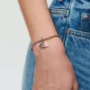Funkelnder Infinity-Herz-Dangle Charm aus Sterlingsilber, 14 Karat Roségold-Beschichtung