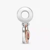 Funkelnder Infinity-Herz-Dangle Charm aus Sterlingsilber, 14 Karat Roségold-Beschichtung