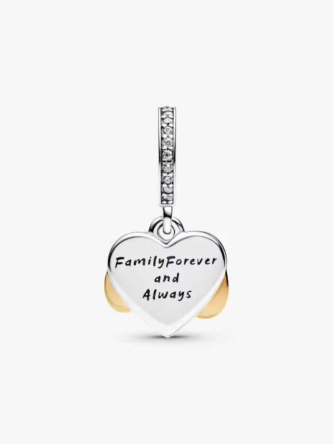 Funkelnder Infinity-Herz-Dangle Charm aus Sterlingsilber, 14-karätig vergoldet Funkelnder Infinity-Herz-Dangle Charm aus Sterlingsilber, 14-karätig vergoldet