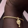 Funkelnder, klarer Heißluftballon-Dangle Charm, 14-karätig vergoldet Funkelnder, klarer Heißluftballon-Dangle Charm, 14-karätig vergoldet