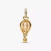 Funkelnder, klarer Heißluftballon-Dangle Charm, 14-karätig vergoldet Funkelnder, klarer Heißluftballon-Dangle Charm, 14-karätig vergoldet