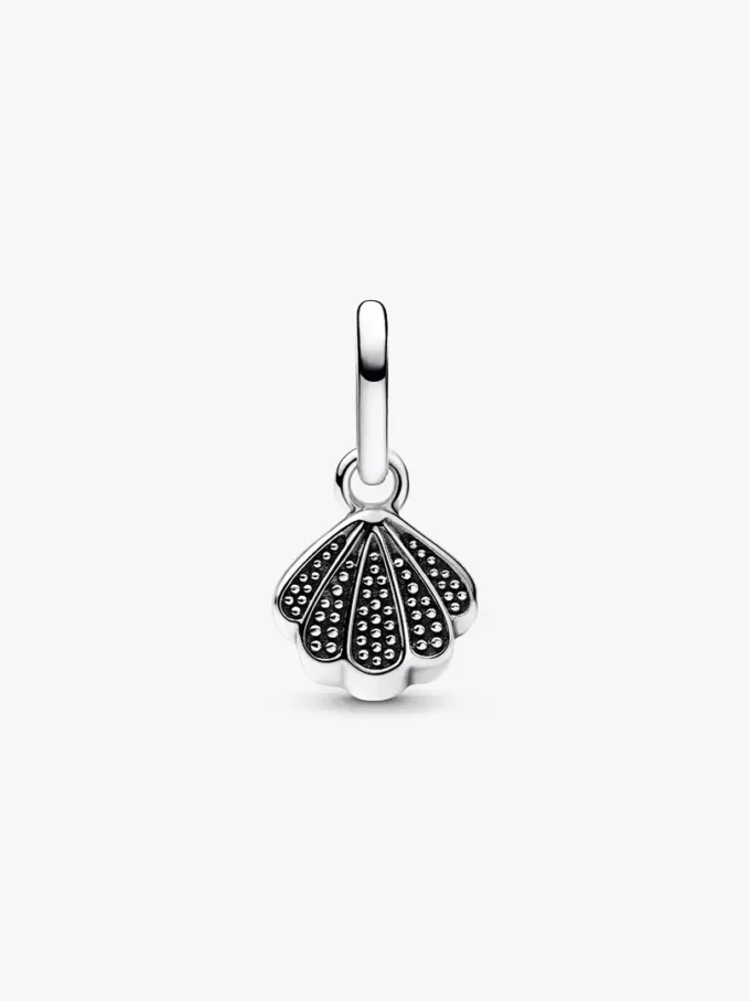 Funkelnder Mini-Dangle Charm in Muschelform aus Sterlingsilber Funkelnder Mini-Dangle Charm in Muschelform aus Sterlingsilber