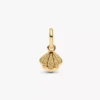 Funkelnder Mini-Muschel-Dangle Charm, 14-karätig vergoldet