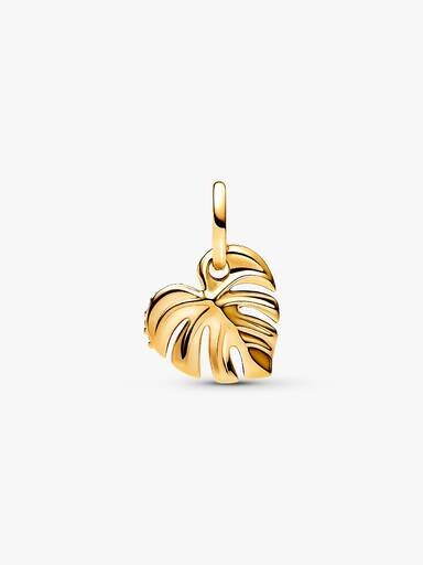 Funkelnder Monstera-Blatt-Dangle Charm – 14 Karat vergoldet Funkelnder Monstera-Blatt-Dangle Charm – 14 Karat vergoldet