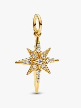 Funkelnder Nordstern-Dangle Charm – 14-karätige Vergoldung